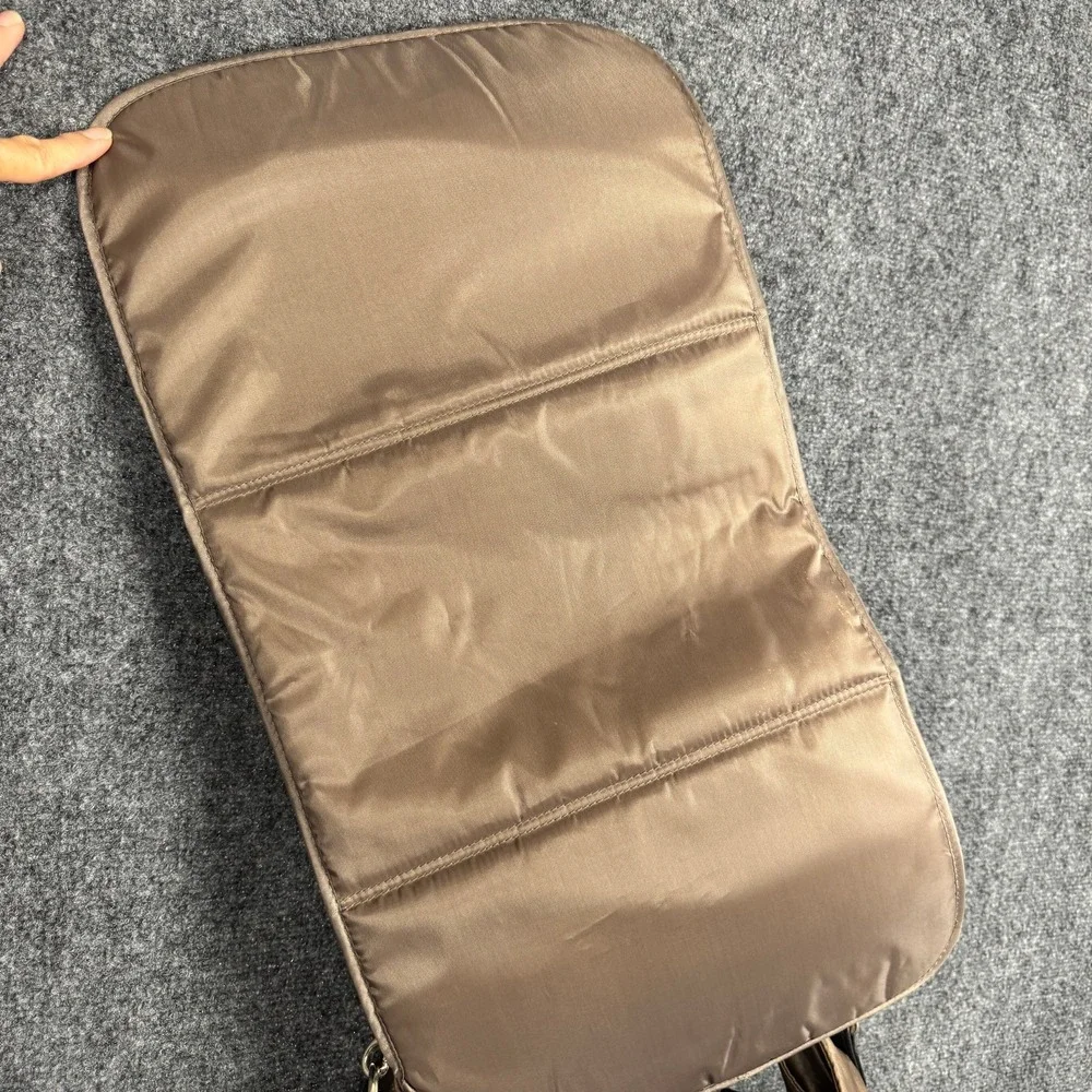Wendy Bellissimo Supply Satchel Nylon Tan Diaper Bag with Attached Changing Pad